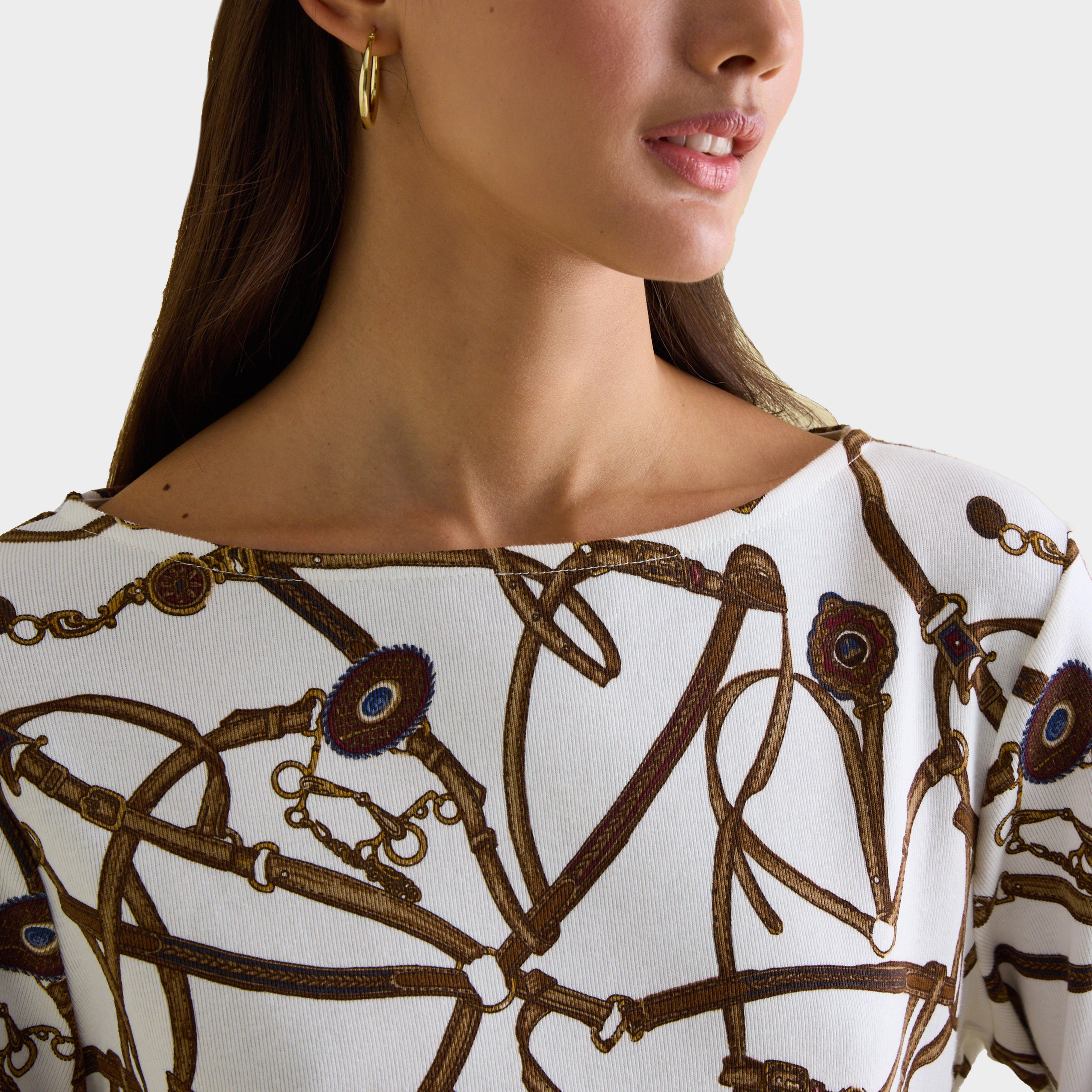 Womens Harbour Boat Neck Breton Top Cream Bridle