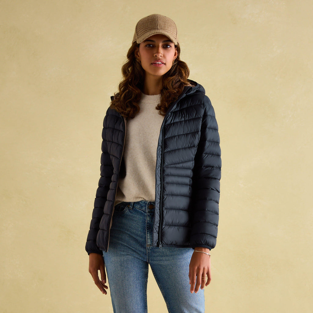 Womens Kenley Showerproof Padded Coat With Hood Navy