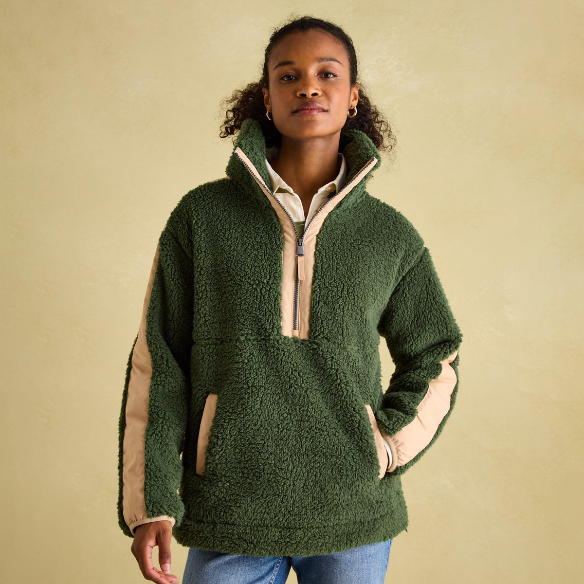 Womens Tilly Quarter Zip Fleece Green