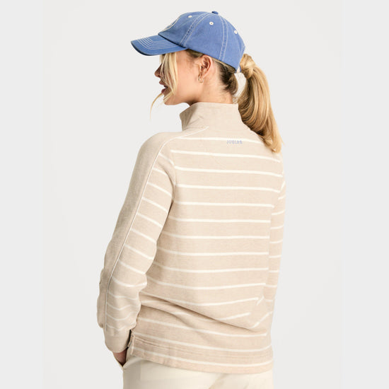 Womens Southwold Button Down Striped Sweatshirt Oatmarl