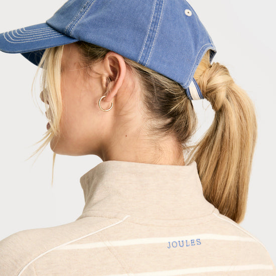 Womens Southwold Button Down Striped Sweatshirt Oatmarl