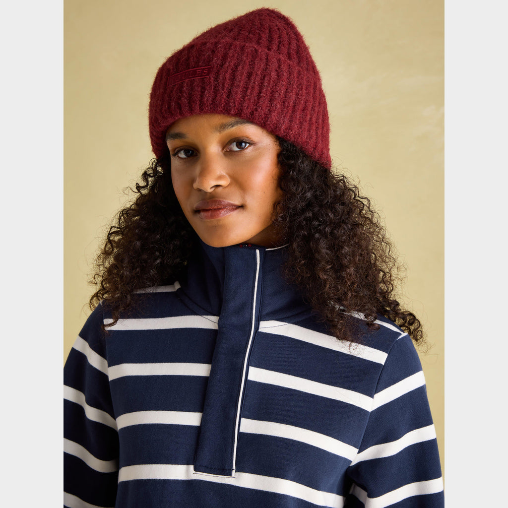 Womens Burnham Funnel Neck Quarter Zip Sweatshirt Navy Blue