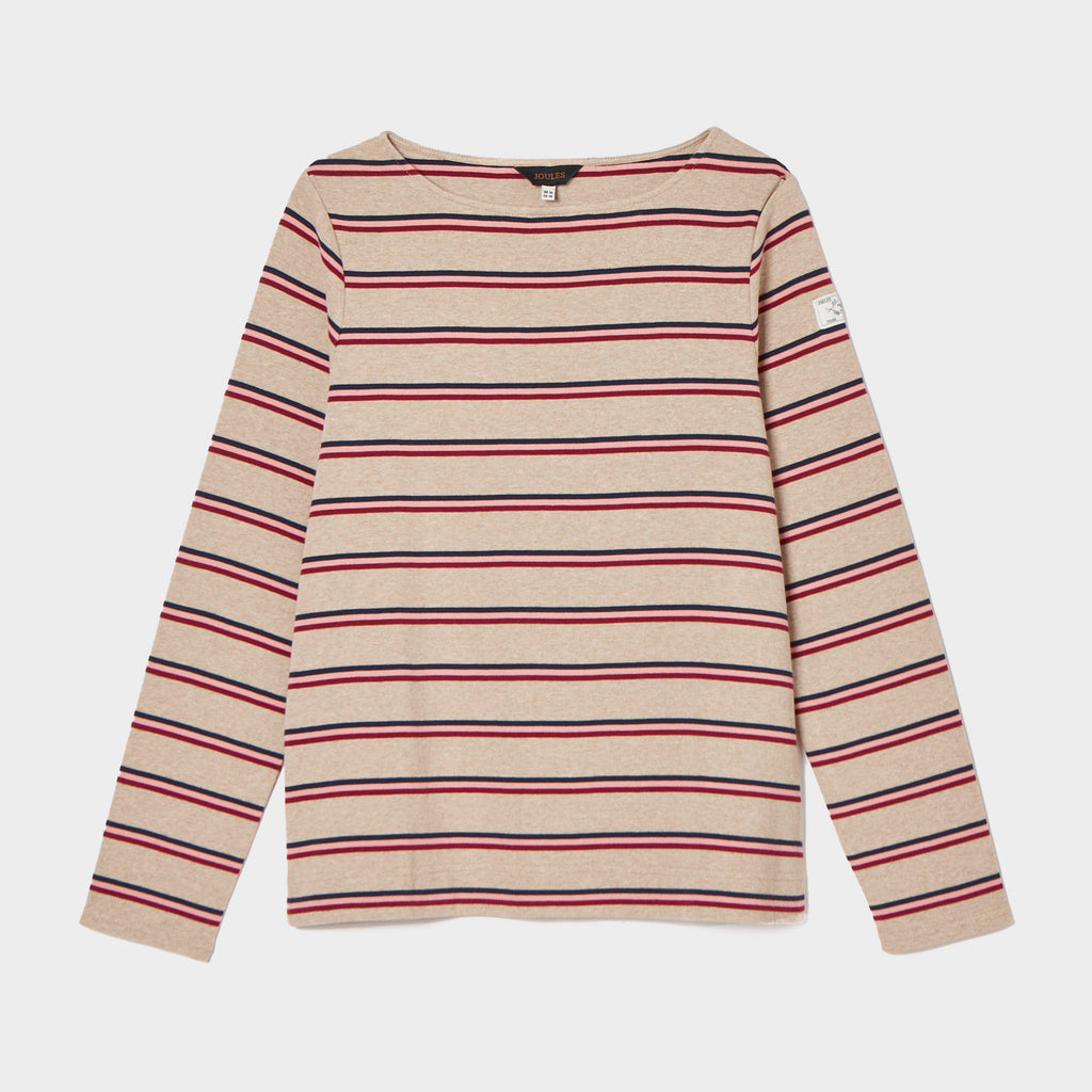 Womens Harbour Boat Neck Breton Top Oat Multi