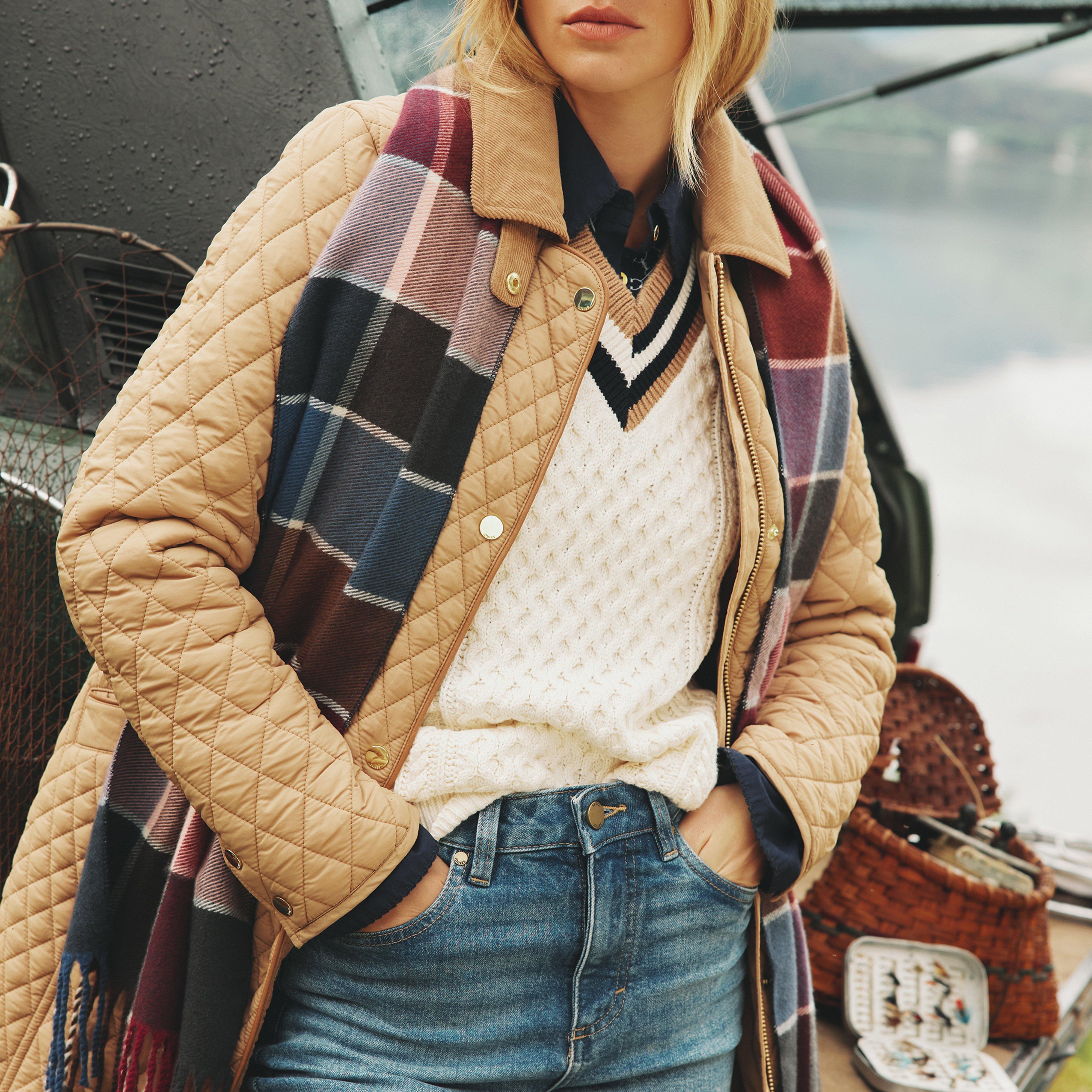 Womens Langtree Scarf Berry & Navy