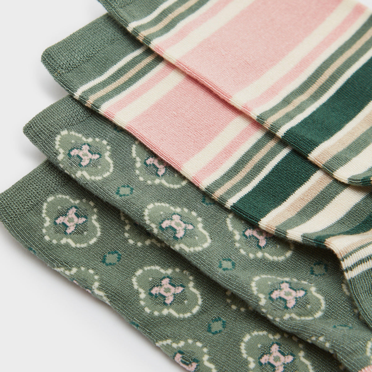 Womens Everyday 2 Pack Socks Multi Khaki Green