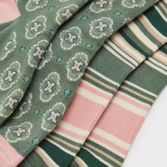 Womens Everyday 2 Pack Socks Multi Khaki Green