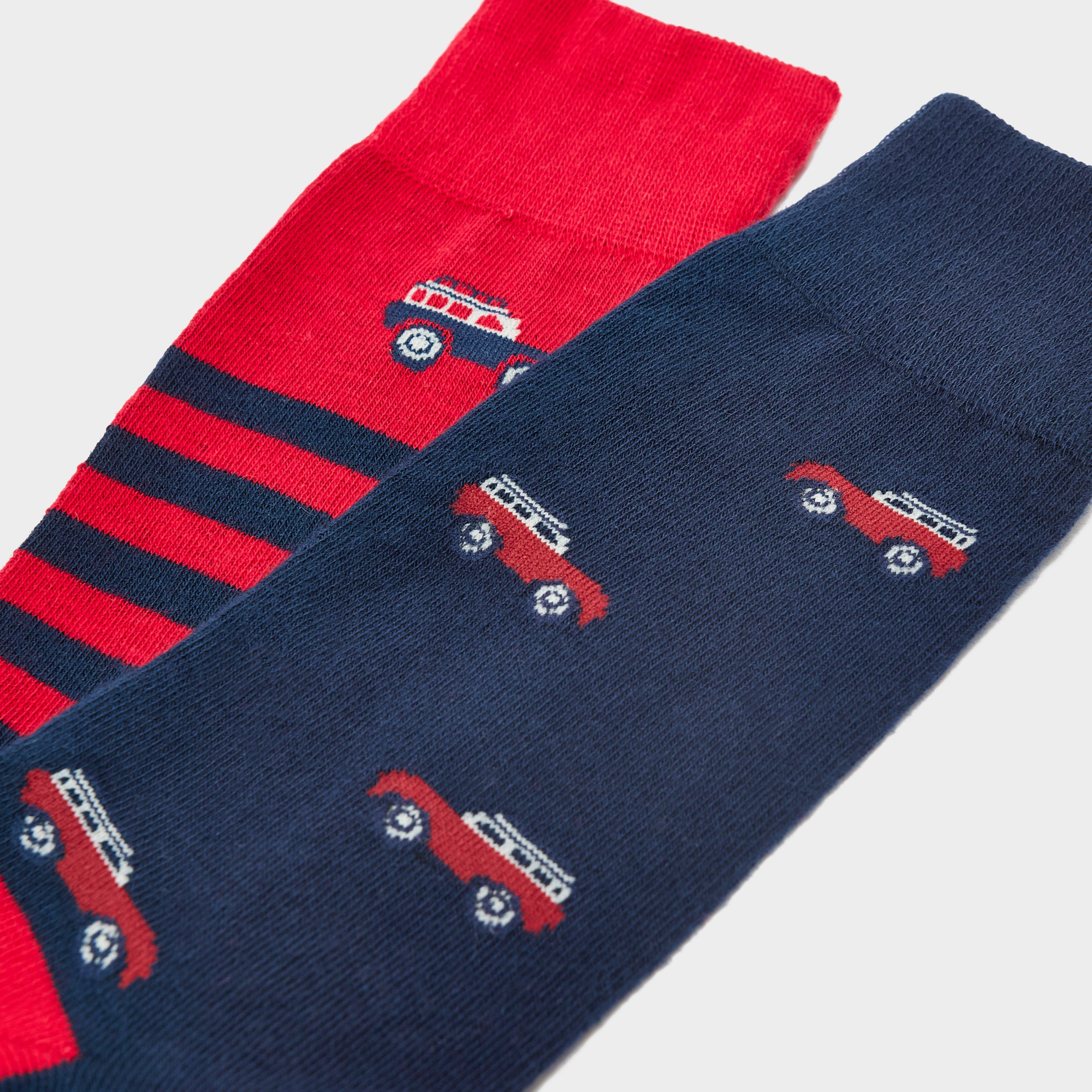 Mens Kingsbury 2 Pack Socks Navy/Red