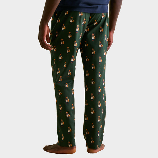 Mens Dozer Cotton Pyjama Bottoms Green Fox