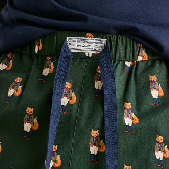 Mens Dozer Cotton Pyjama Bottoms Green Fox