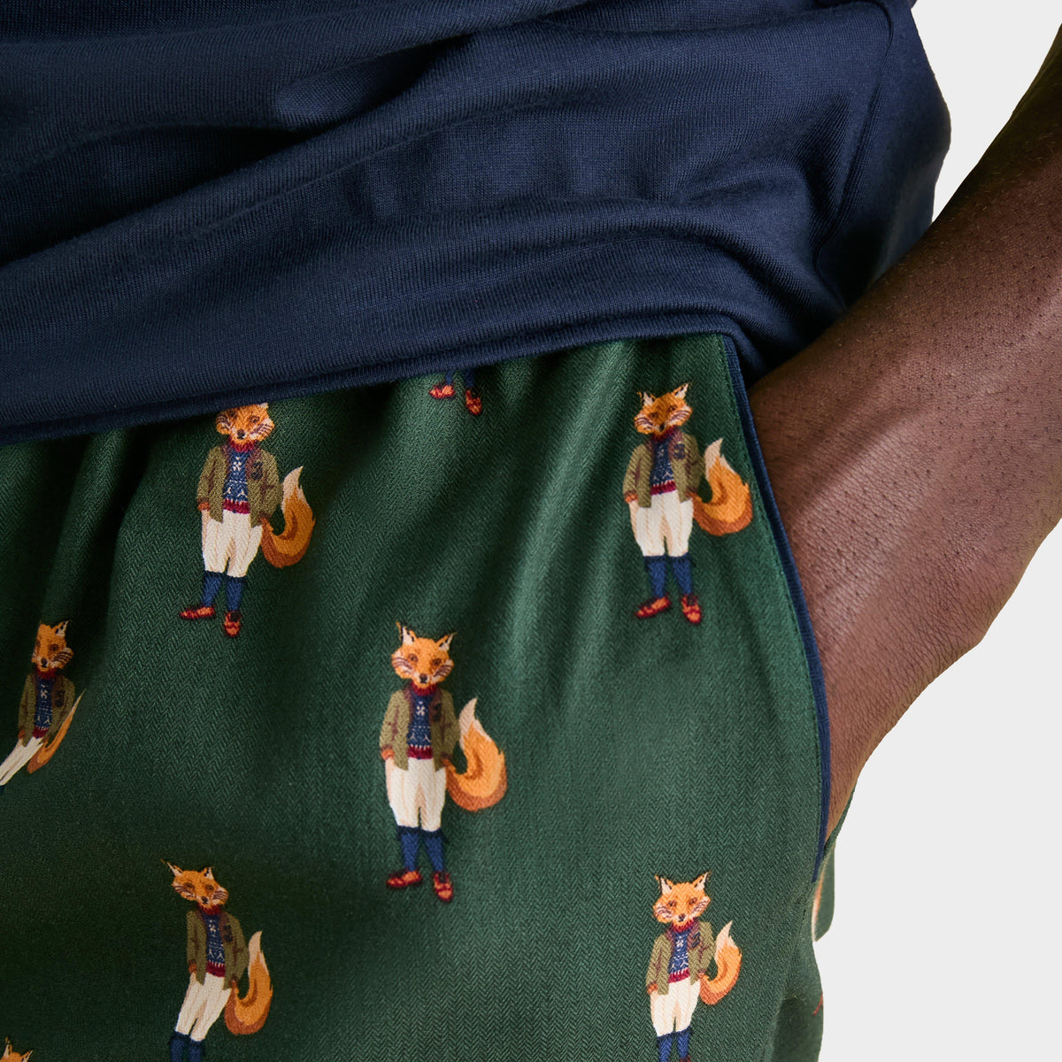 Mens Dozer Cotton Pyjama Bottoms Green Fox
