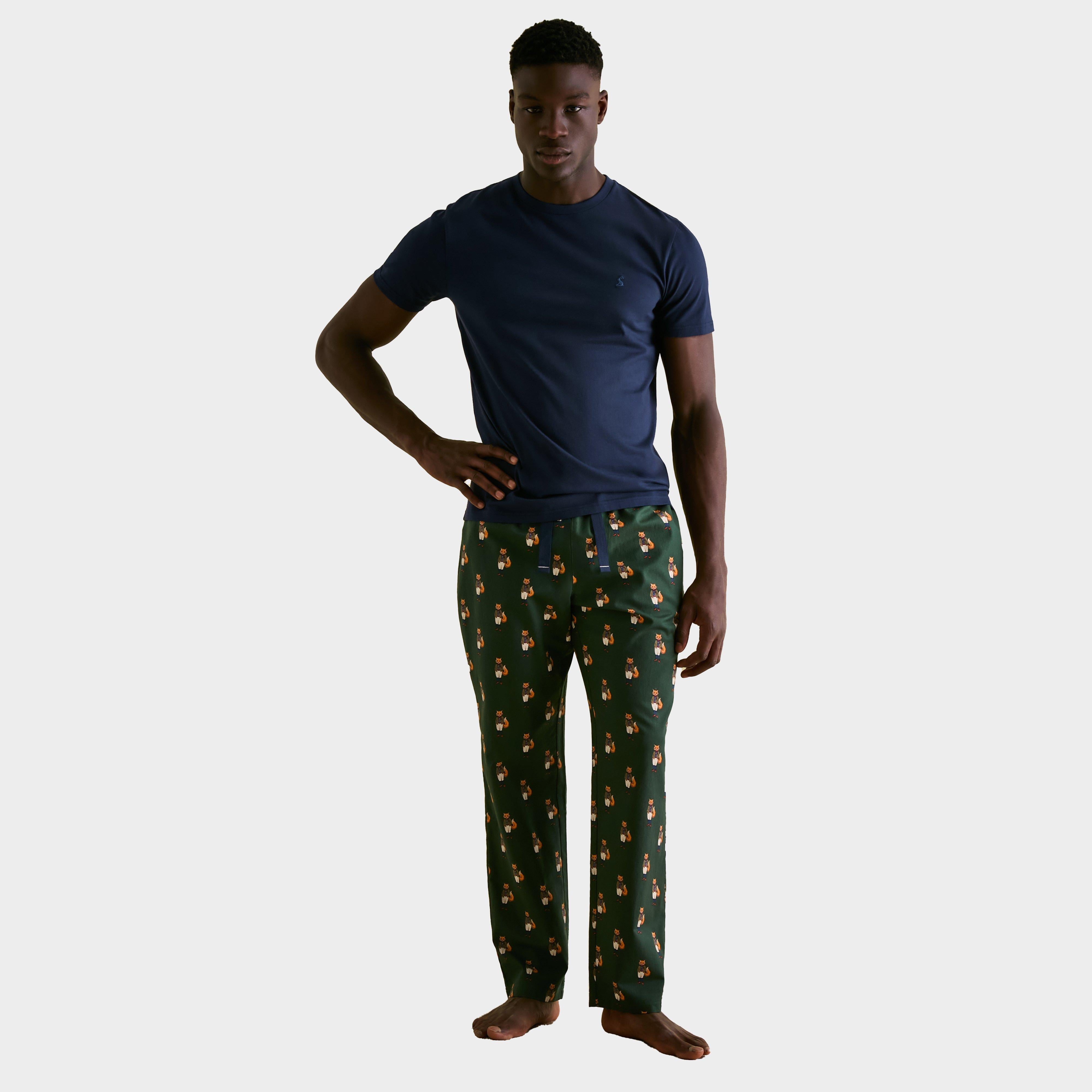 Mens Dozer Cotton Pyjama Bottoms Green Fox