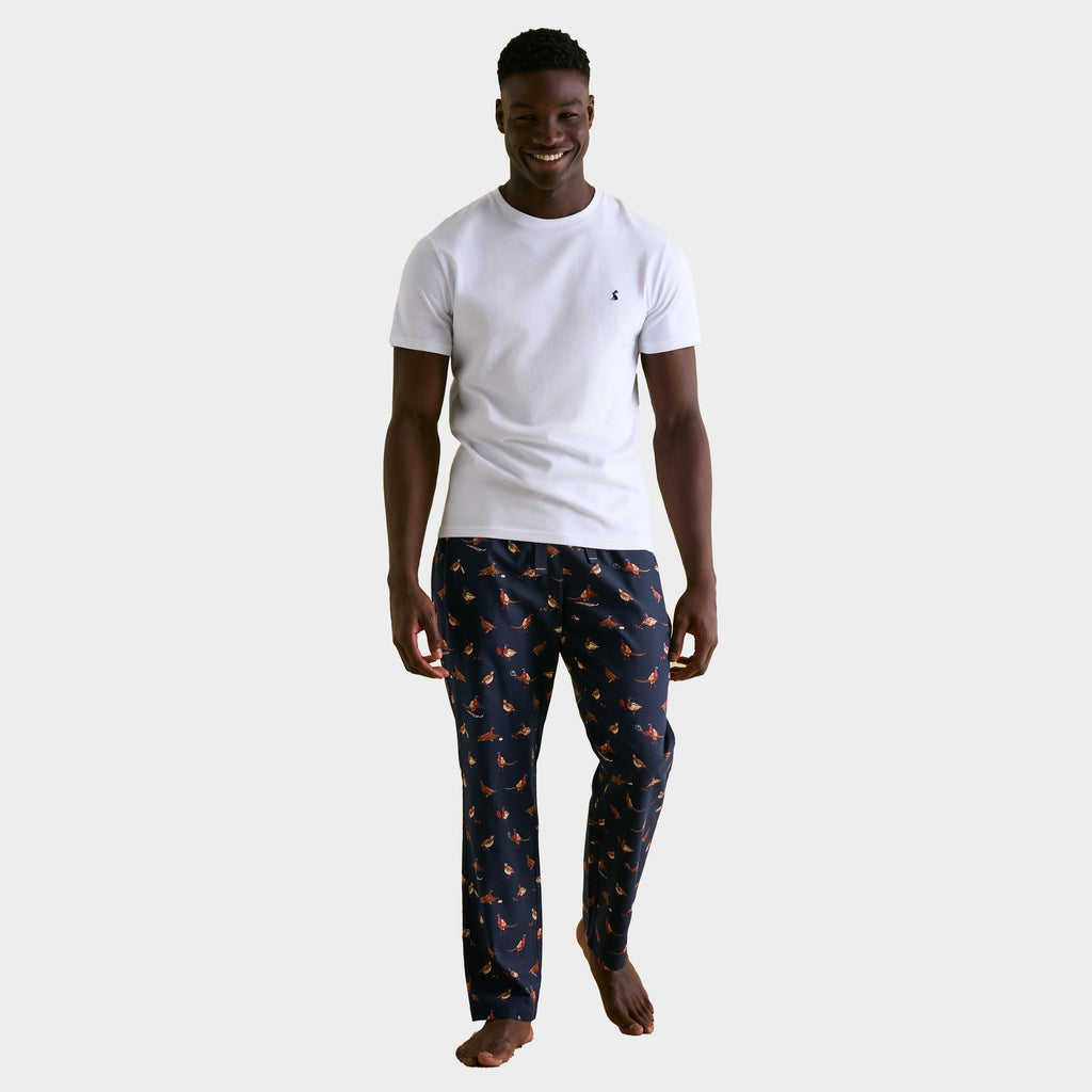 Mens Dozer Cotton Pyjama Bottoms Navy Birds