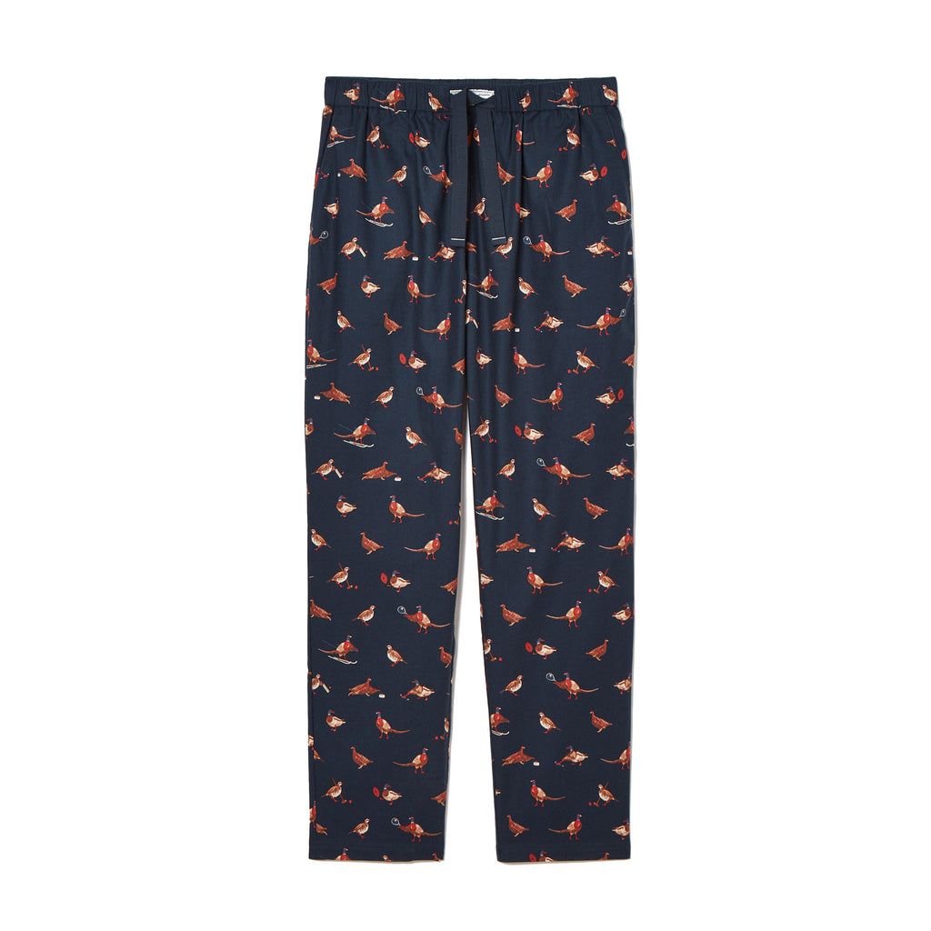 Mens Dozer Cotton Pyjama Bottoms Navy Birds