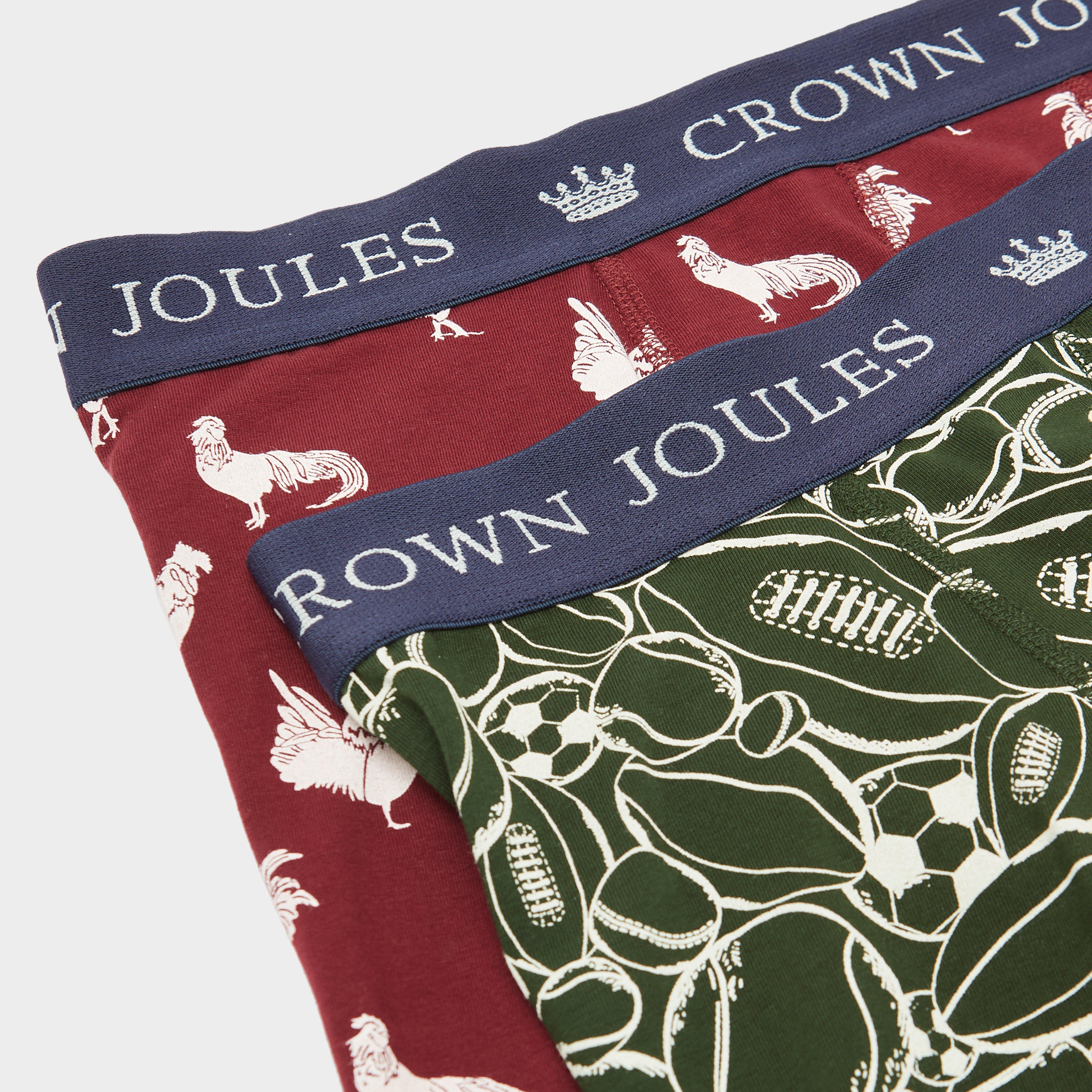 Mens Crown Pack of Two Cotton Briefs Red/Green