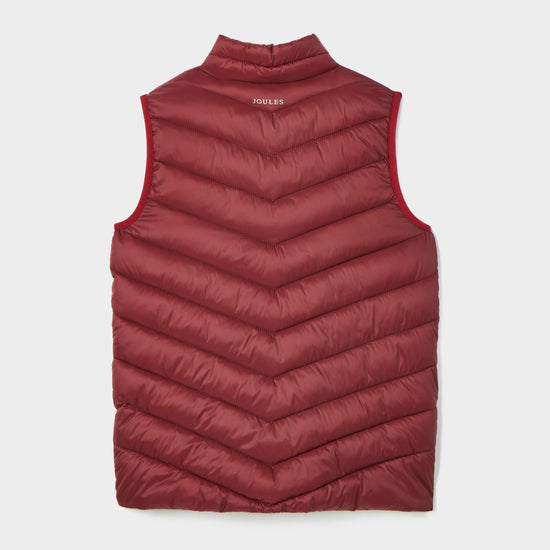 Kids Crofton Showerproof Quilted Gilet Berry Red