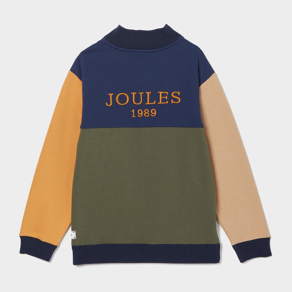 Kids Elliot Quarter Zip Sweatshirt Multi Colourblock