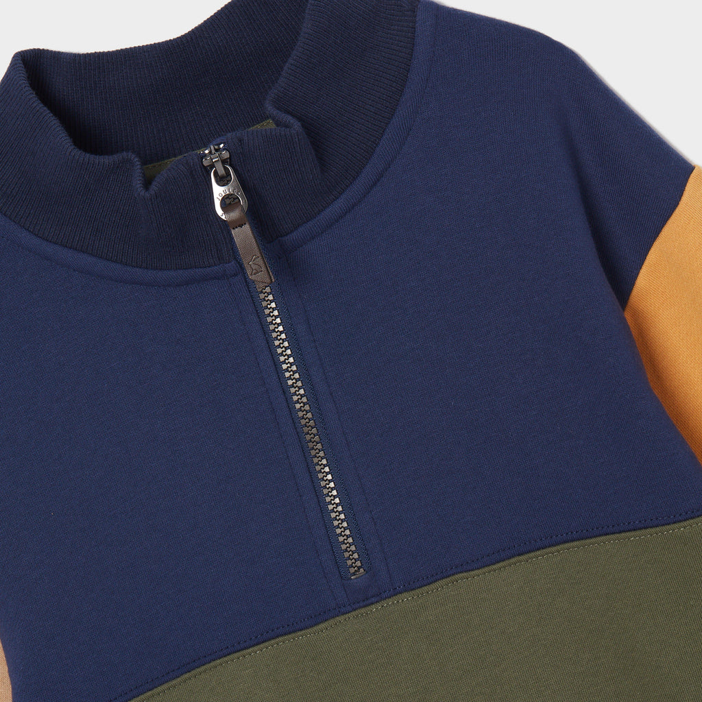 Kids Elliot Quarter Zip Sweatshirt Multi Colourblock