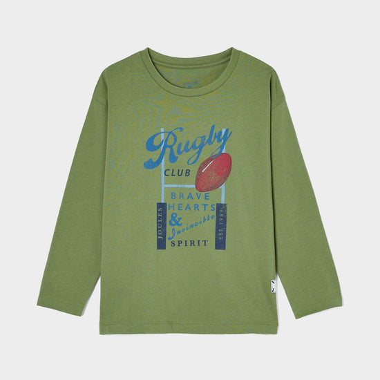 Kids Rugby Print Artwork Top Green