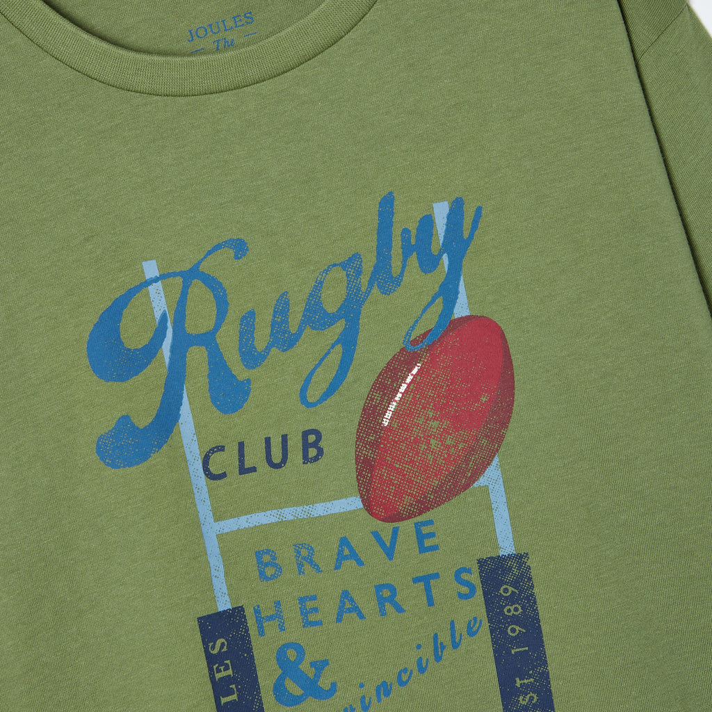 Kids Rugby Print Artwork Top Green
