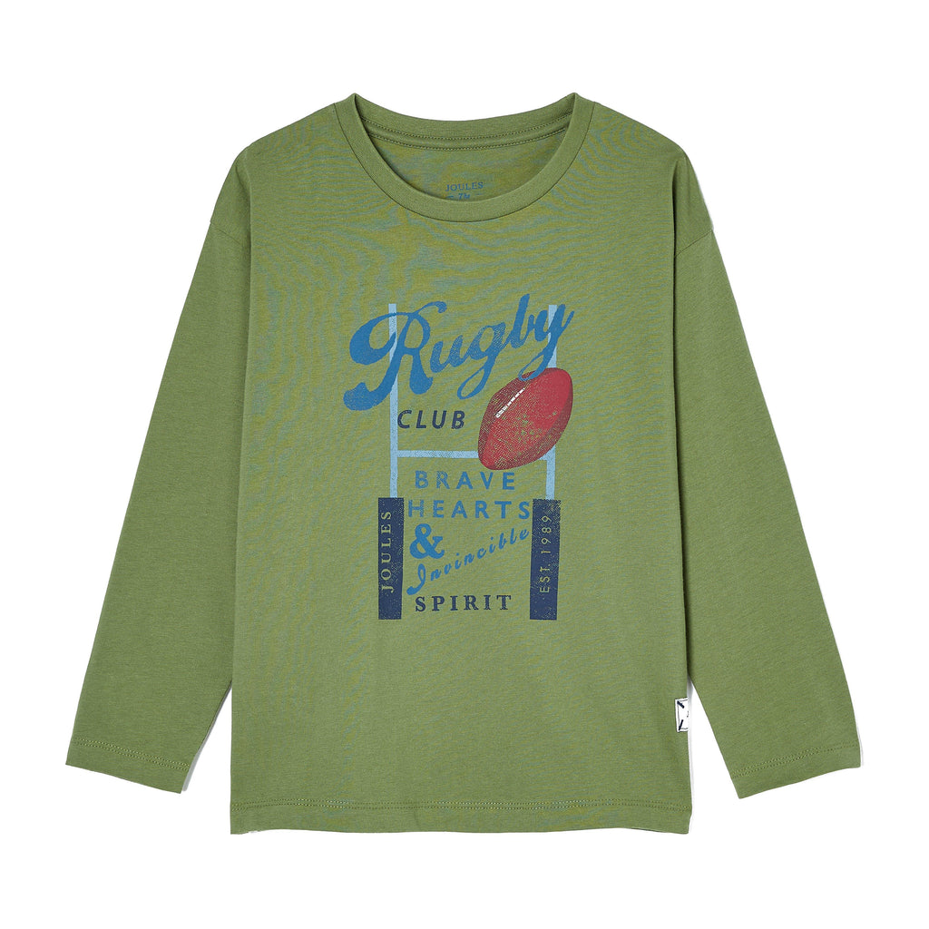 Kids Rugby Print Artwork Top Green