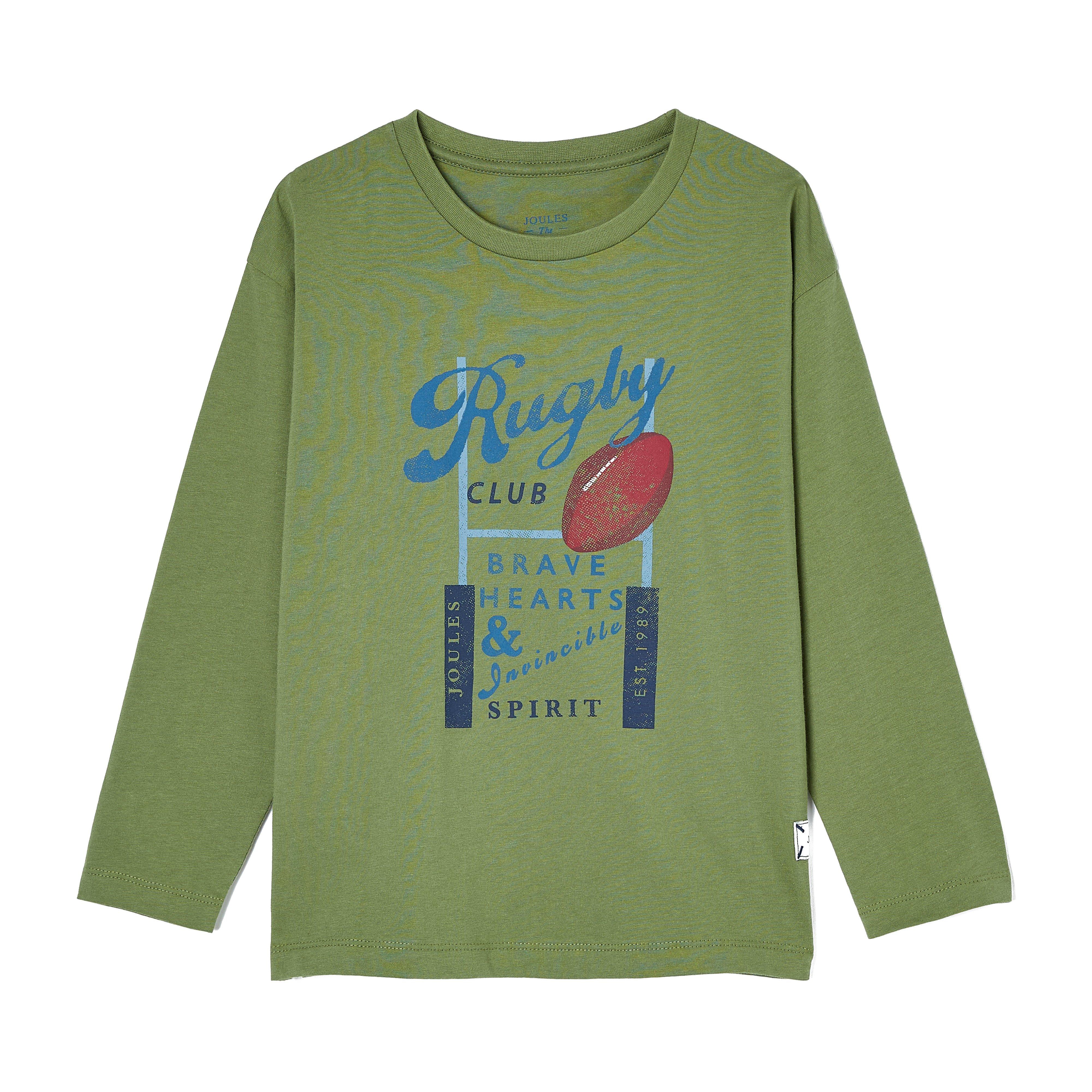 Kids Rugby Print Artwork Top Green