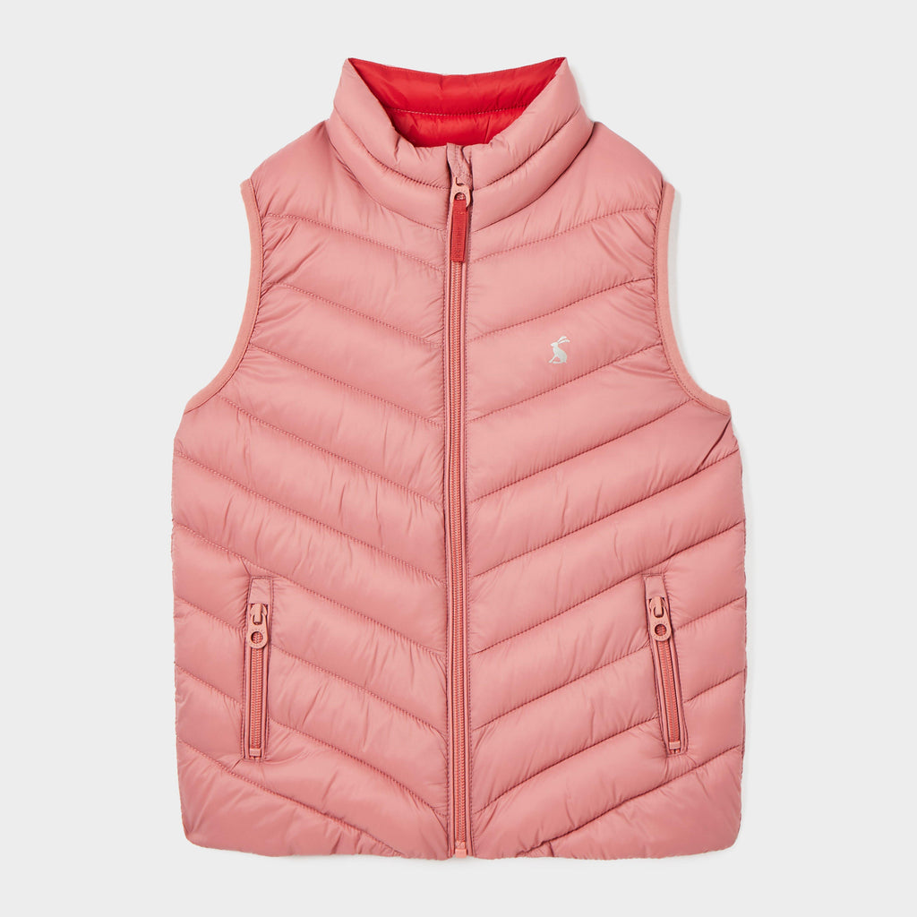 Kids Crofton Showerproof Quilted Gilet Pink
