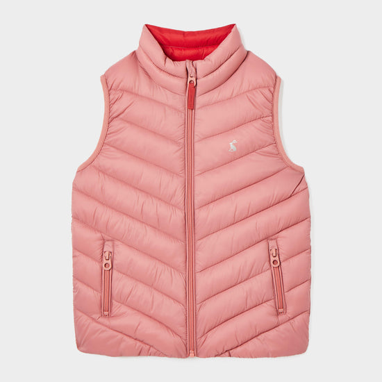 Kids Crofton Showerproof Quilted Gilet Pink
