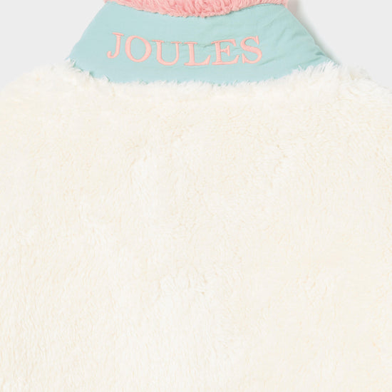 Kids Always Cosy Quarter Zip Borg Fleece Cream Colourblock