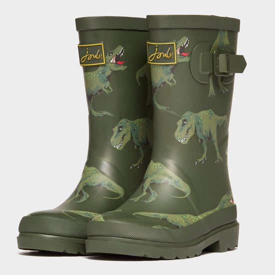 Kids Printed Wellies Khaki Green