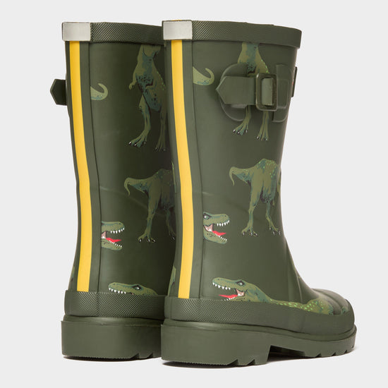 Kids Printed Wellies Khaki Green