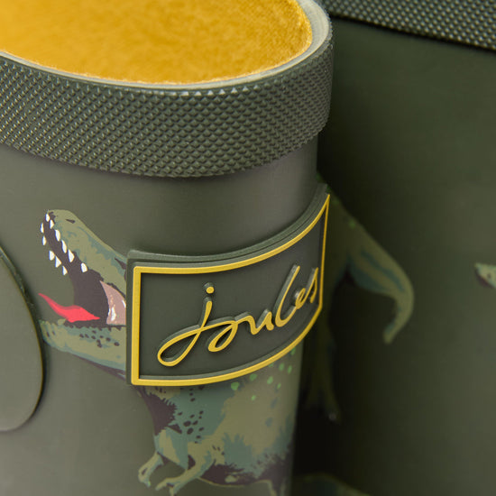 Kids Printed Wellies Khaki Green