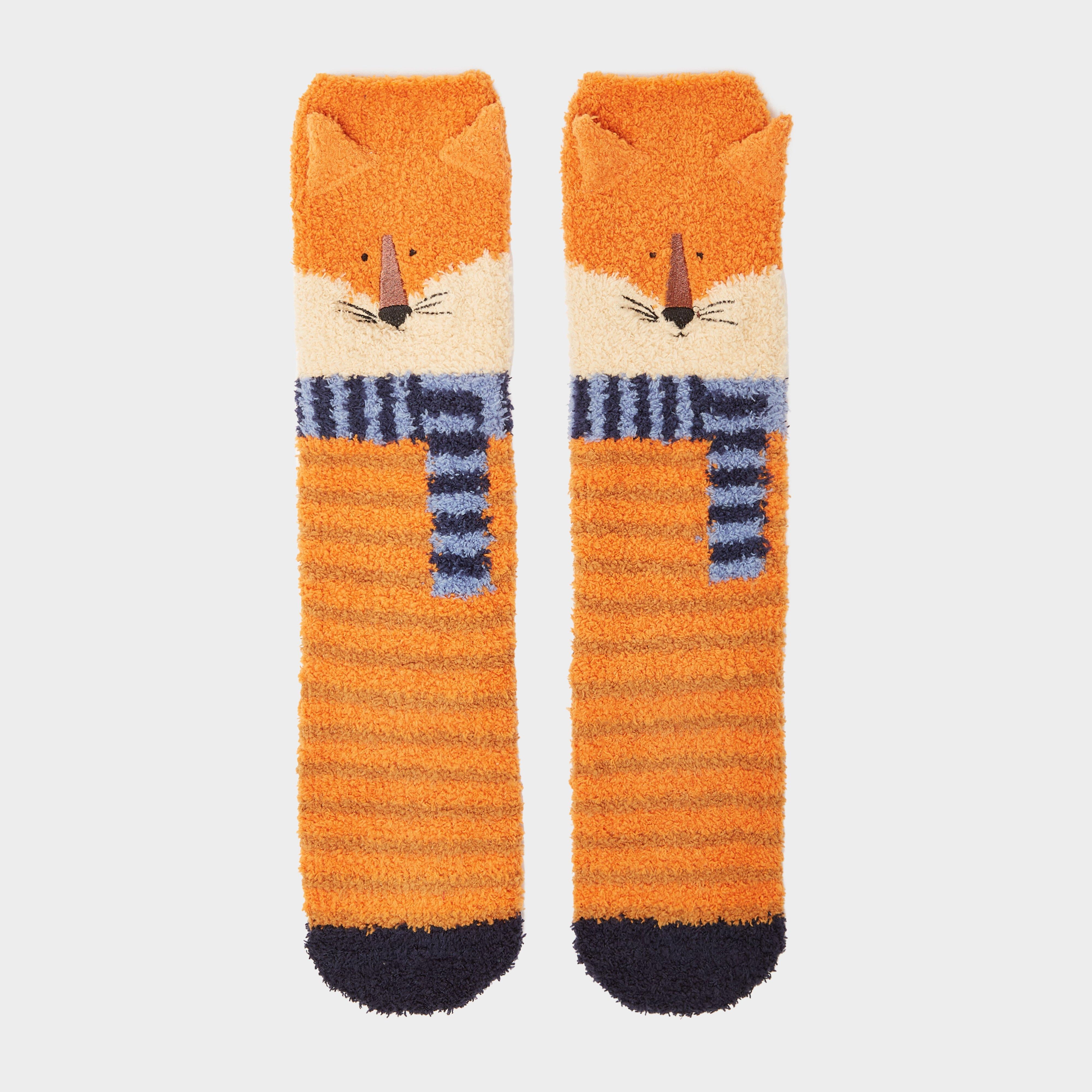 Kids Fluffy Character Socks Orange Fox