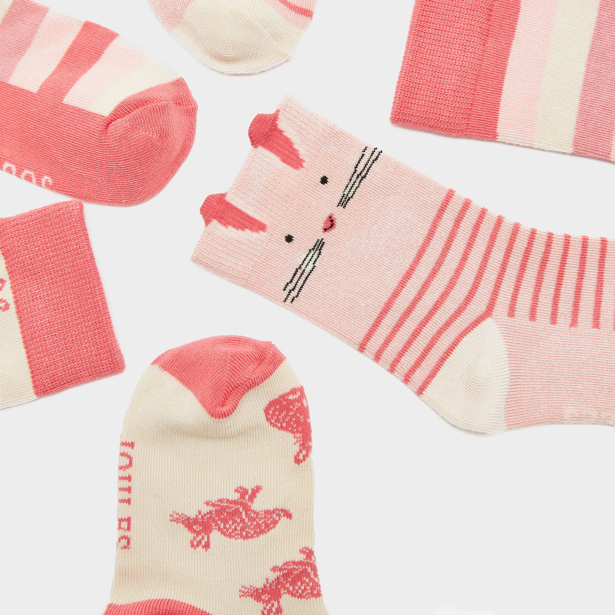 Kids Neat Feet 3 Pack Socks Pink