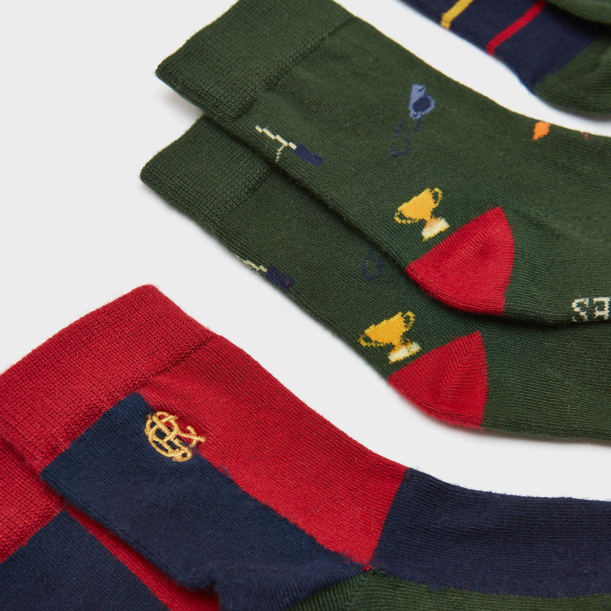 Kids Eat Feet 3 Pack Socks Multi Green