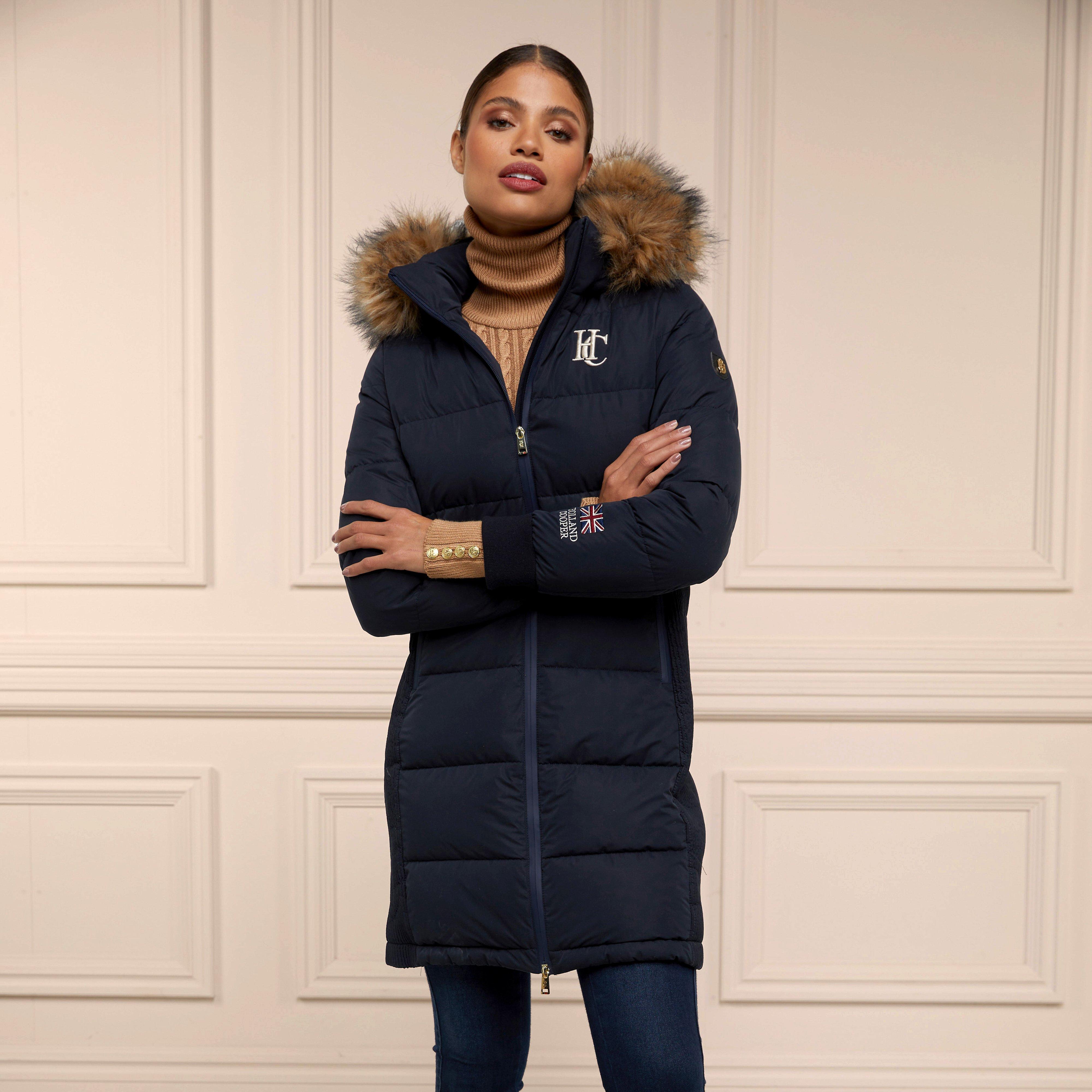 Womens Team Padded Coat Ink Navy