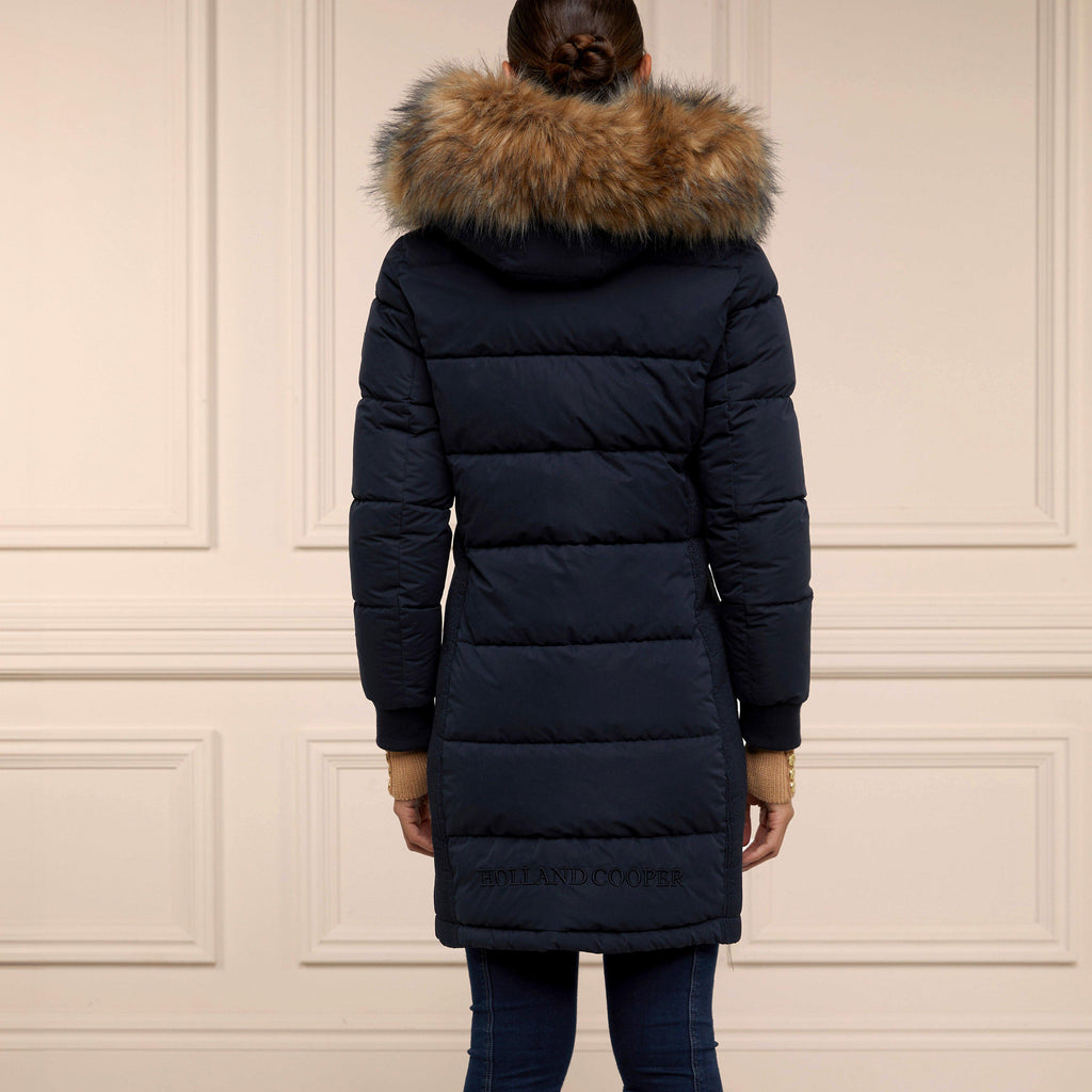 Womens Team Padded Coat Ink Navy