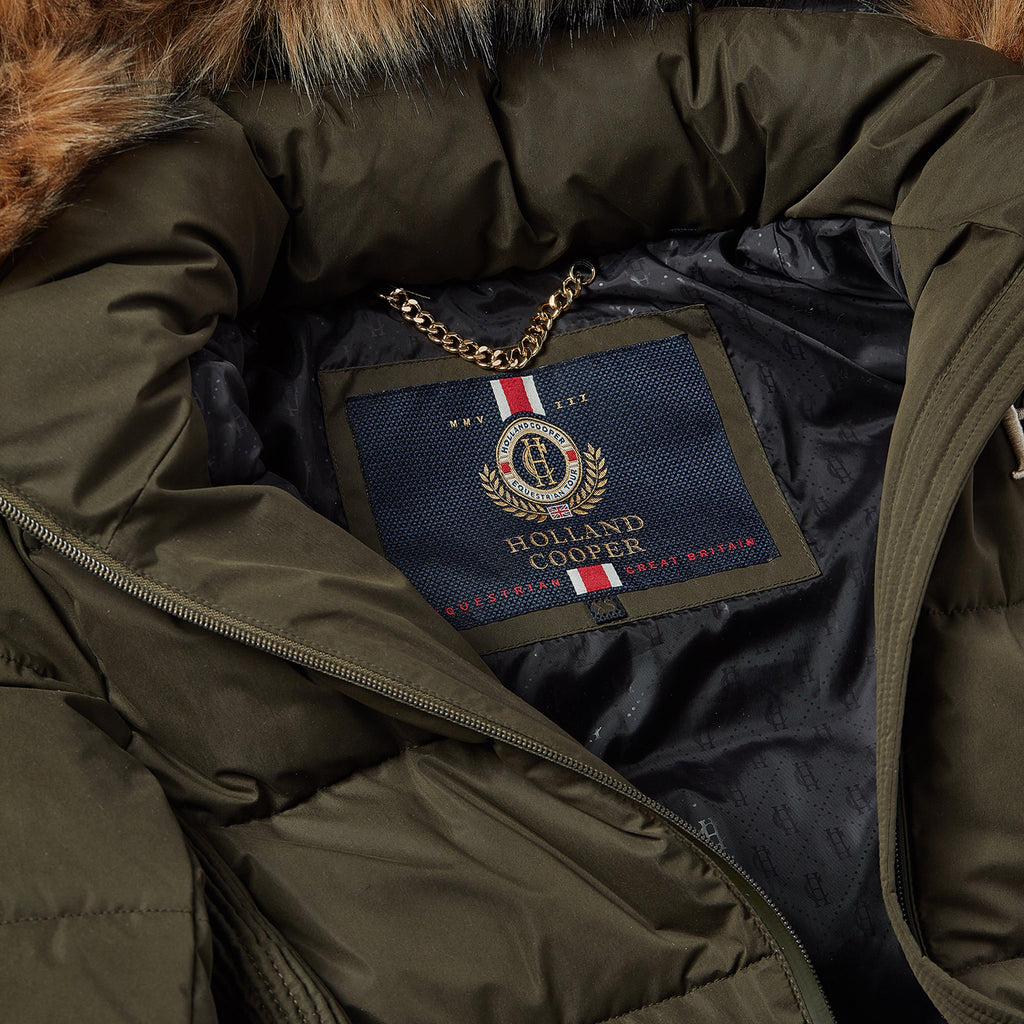 Womens Team Padded Coat Khaki