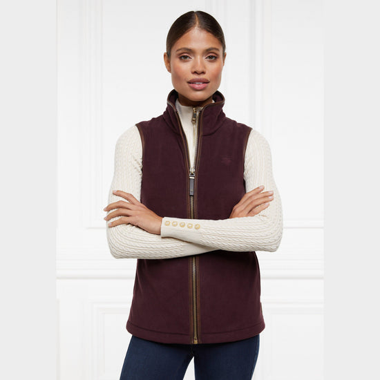 Womens Country Fleece Gilet Mulberry