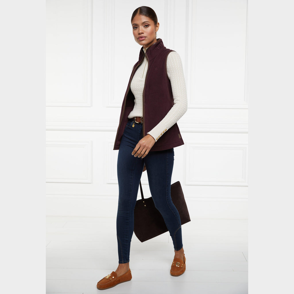 Womens Country Fleece Gilet Mulberry