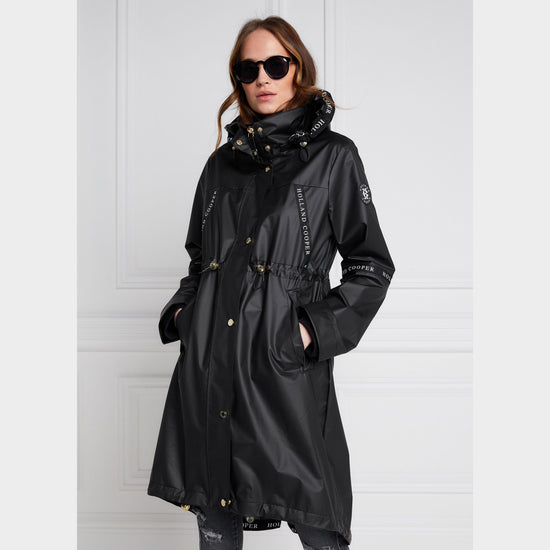 Womens Raincoat Matte Black
