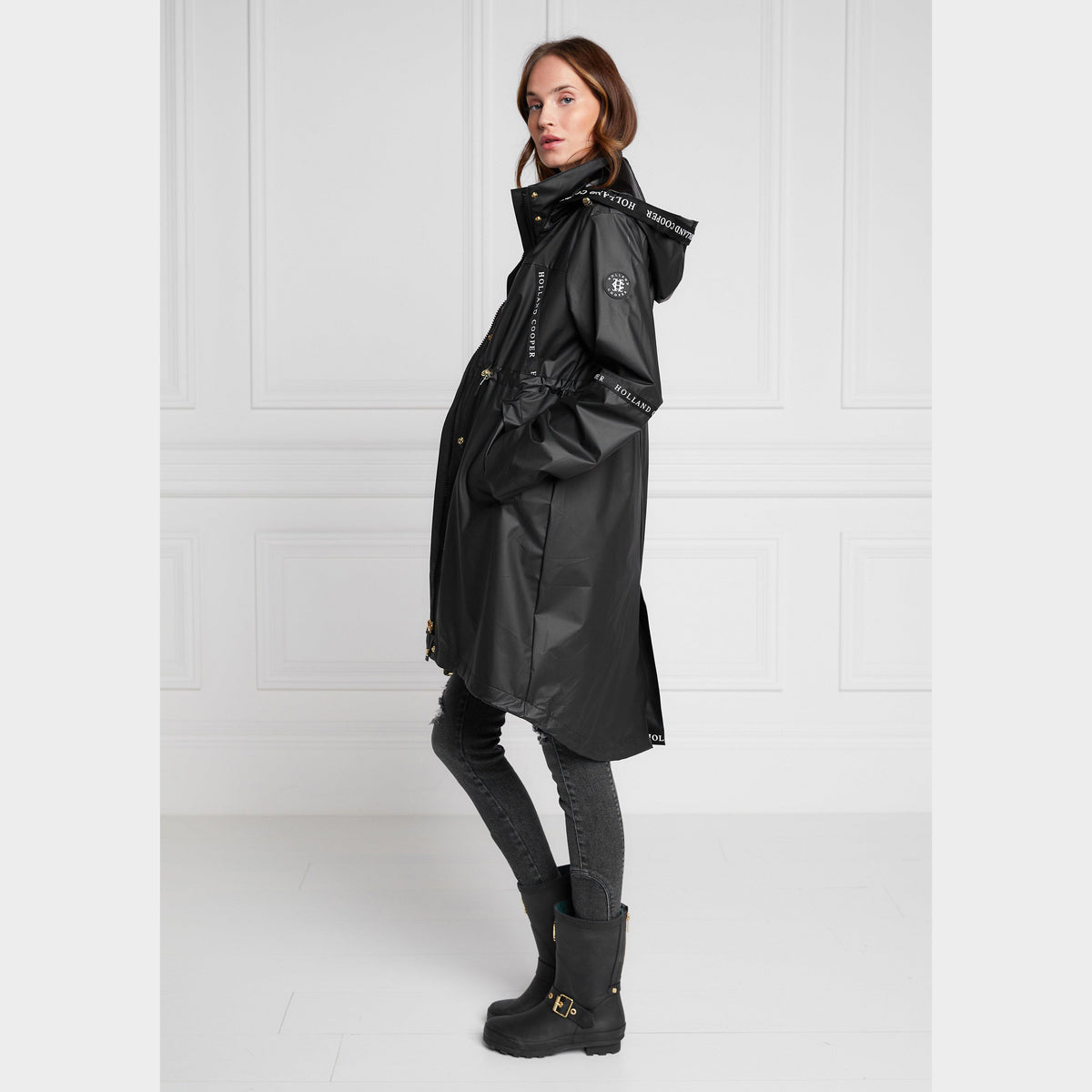 Womens Raincoat Matte Black