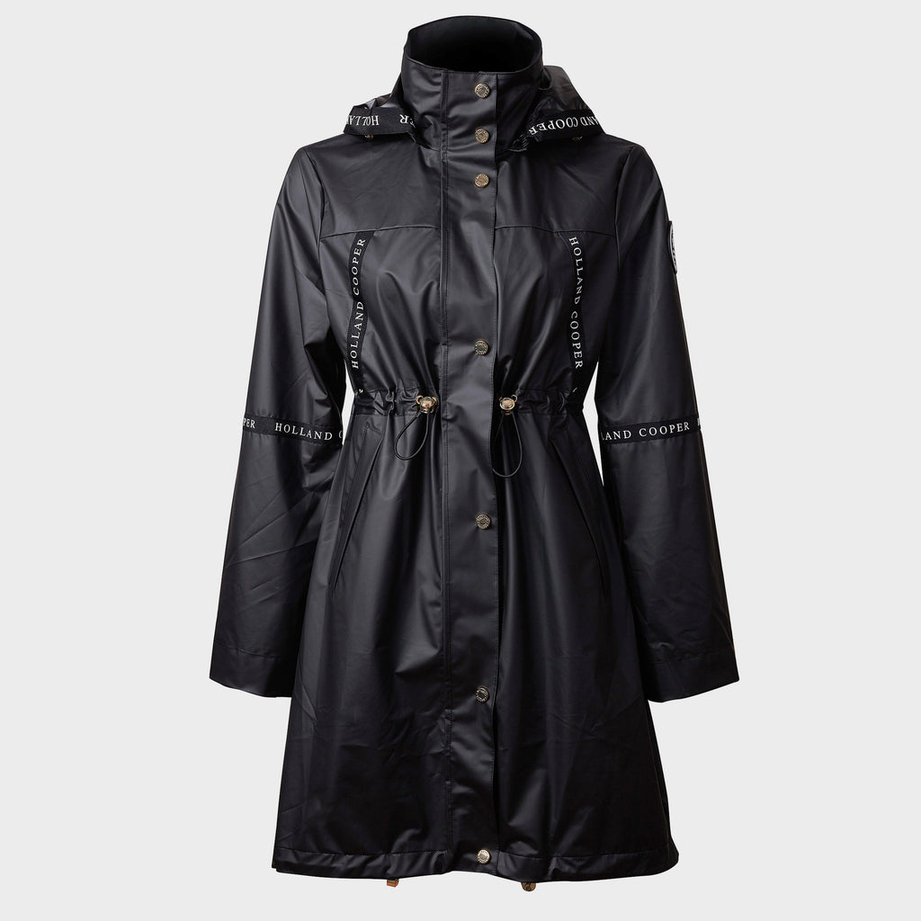 Womens Raincoat Matte Black