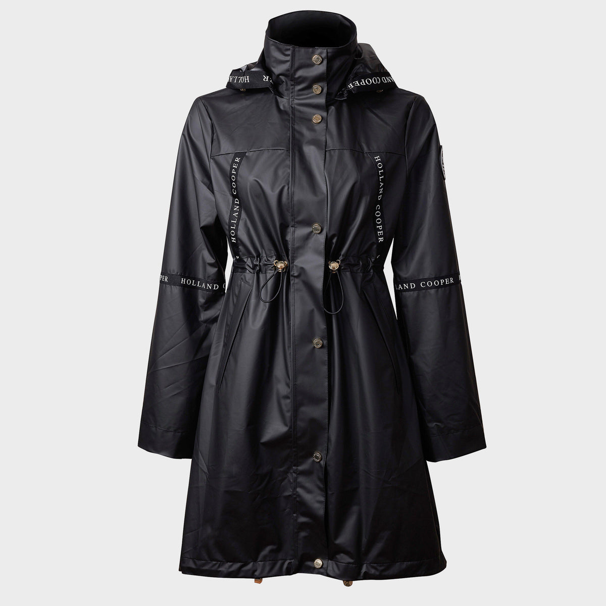 Womens Raincoat Matte Black
