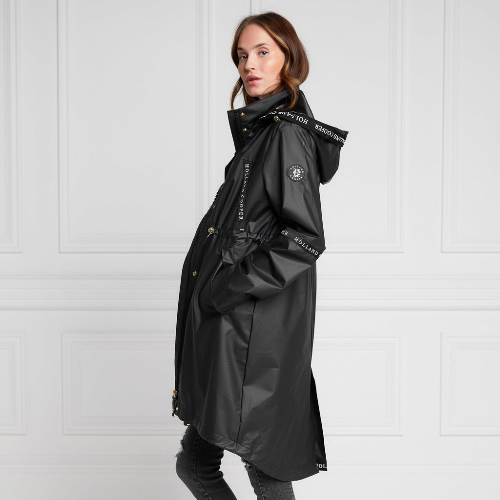 Womens Raincoat Matte Black