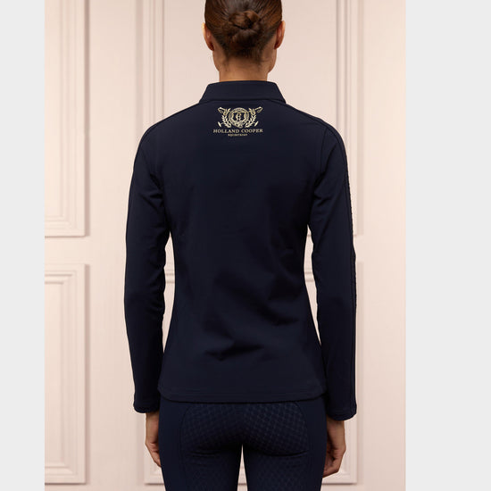 Womens Crystal Zip Sweater Ink Navy