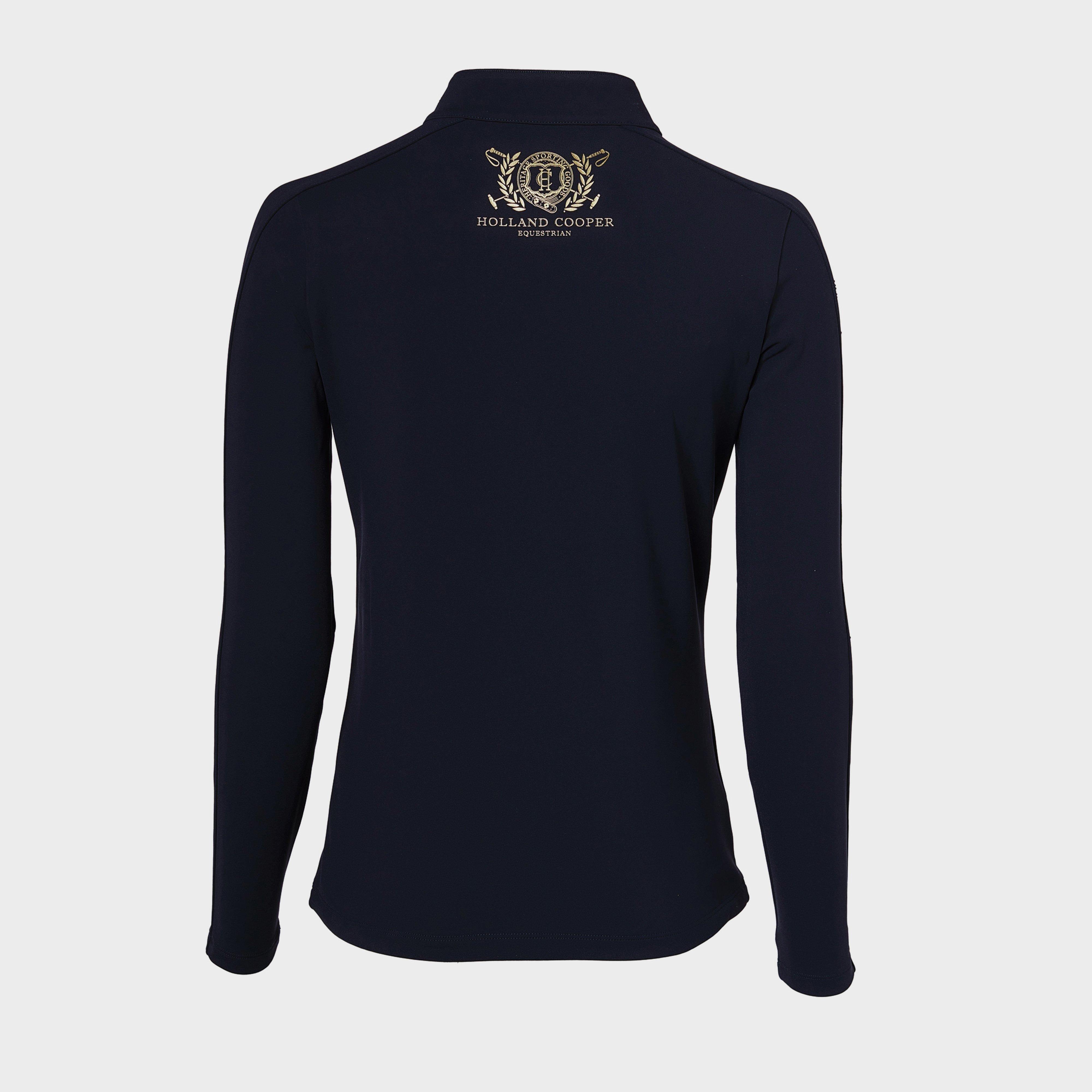 Womens Crystal Zip Sweater Ink Navy