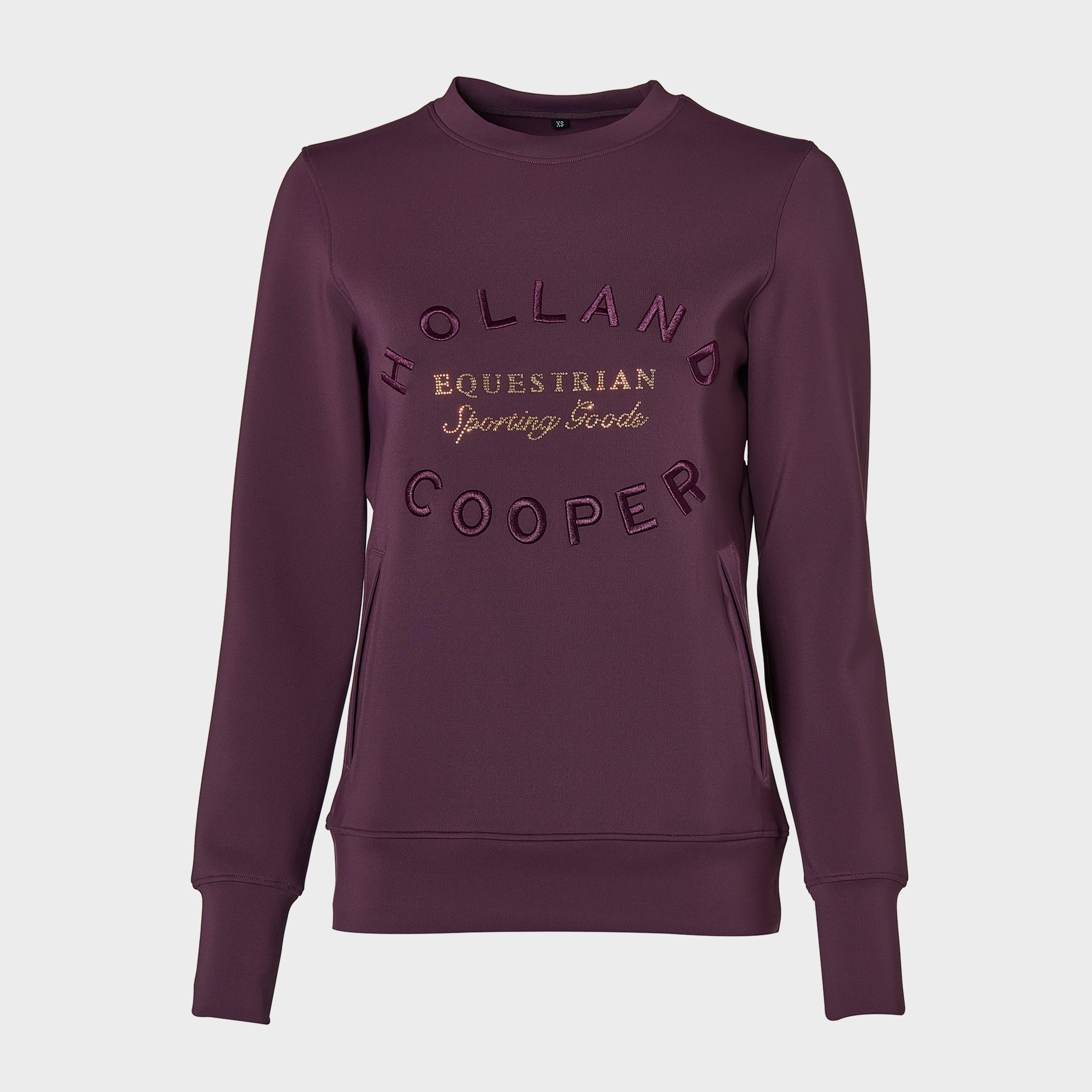 Womens Crystal Crew Neck Sweater Aubergine