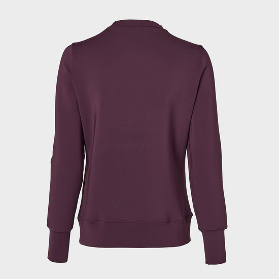 Womens Crystal Crew Neck Sweater Aubergine