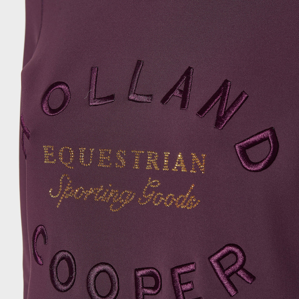 Womens Crystal Crew Neck Sweater Aubergine