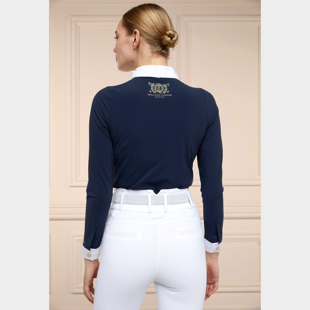 Womens Gatcombe Long Sleeve Show Shirt Ink Navy